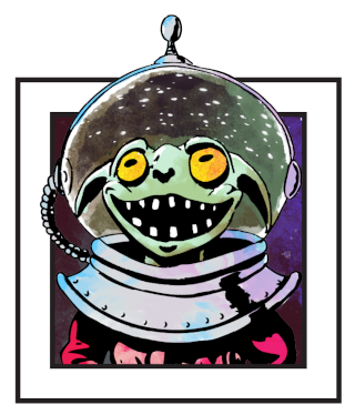 A goblin in a space helmet!